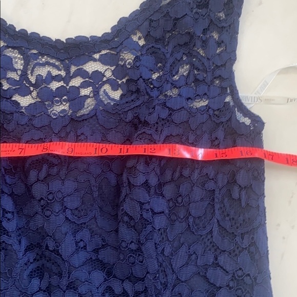 Navy Cap Sleeve David’s Bridal Bridesmaids Dress - Picture 16 of 16